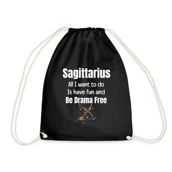 Sagittarius I just want to have fun and be free from - Drawstring Bag - black - Front
