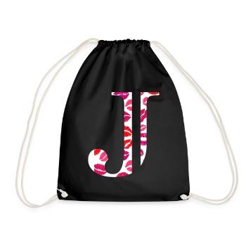 Lettre j bisous - Sac de sport léger - noir - Devant