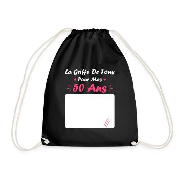 la griffe de tous pour mes 50 Ans - Sac de sport léger - noir - Devant