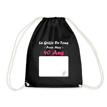 la griffe de tous pour mes 40 Ans - Sac de sport léger - noir - Devant