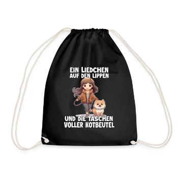 Cute dog mom t-shirt for female dog owners dogs - Drawstring Bag - black - Front