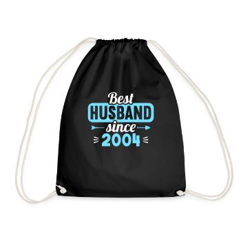 Best husband since 2004 20th wedding anniversary - Drawstring Bag - black - Front