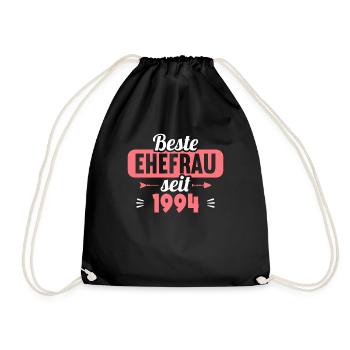 Best wife since 1994 30th wedding anniversary - Drawstring Bag - black - Front
