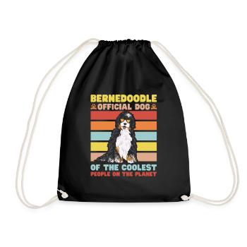 Bernedoodle Dog - Drawstring Bag - black - Front