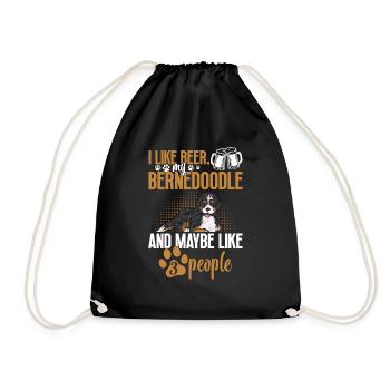 Bernedoodle Hund - Turnbeutel - Schwarz - Vorne