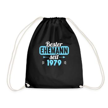 Best husband since 1979 45th wedding anniversary - Drawstring Bag - black - Front