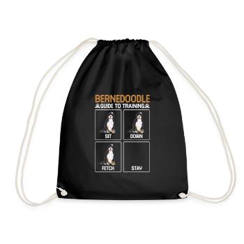 Bernedoodle Dog - Drawstring Bag - black - Front