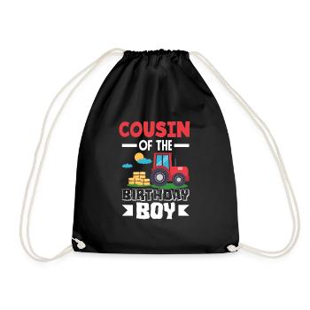 Cousin from Birthday Boy Tractor - Drawstring Bag - black - Front