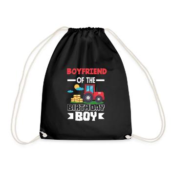 Friend of Birthday Boy Tractor - Drawstring Bag - black - Front