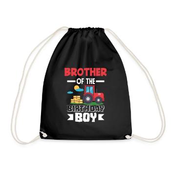 Brother from Birthday Boy Tractor - Drawstring Bag - black - Front