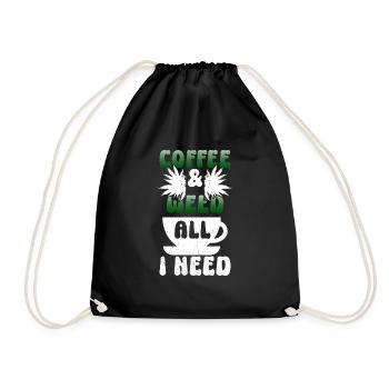Weed, Café, Cannabis, Stoner, Caféine, Ganja - Sac de sport léger - noir - Devant
