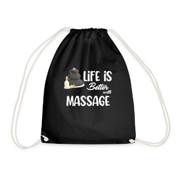Das Leben Ist Besser Mit Massagetherapeutin - Turnbeutel - Schwarz - Vorne