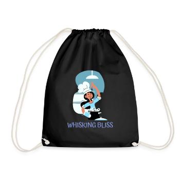 Chef Cook Kitchen Culinary Retro Bake Restaurant - Drawstring Bag - black - Front