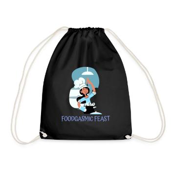 Chef Cook Kitchen Culinary Retro Bake Restaurant - Drawstring Bag - black - Front
