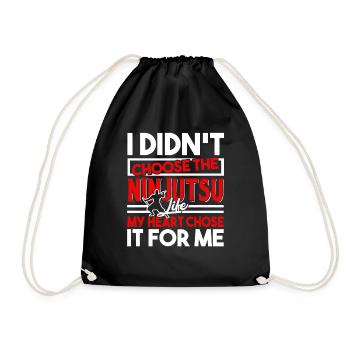 Ninjutsu My Heart Chose Ninjutsu For Me - Drawstring Bag - black - Front