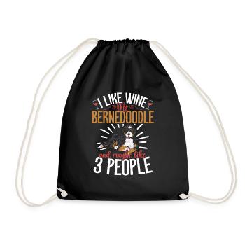 Bernedoodle Hund - Turnbeutel - Schwarz - Vorne