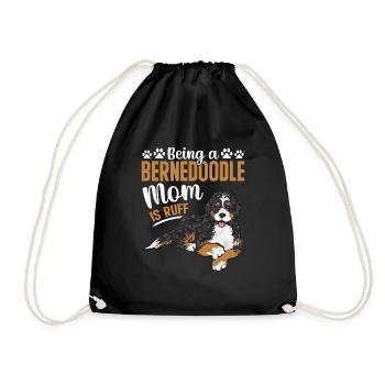 Bernedoodle Dog - Drawstring Bag - black - Front