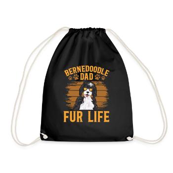 Bernedoodle Dog - Drawstring Bag - black - Front