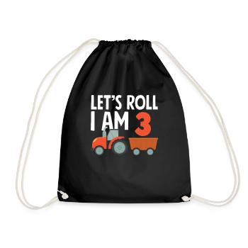 3ème anniversaire tracteur 3 ans anniversaire chemise - Sac de sport léger - noir - Devant