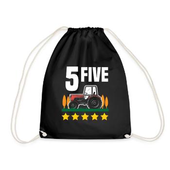 5e anniversaire tracteur 5 ans chemise d’anniversaire - Sac de sport léger - noir - Devant