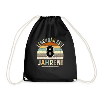8 Years Gift 8th Birthday Boy Girl - Drawstring Bag - black - Front
