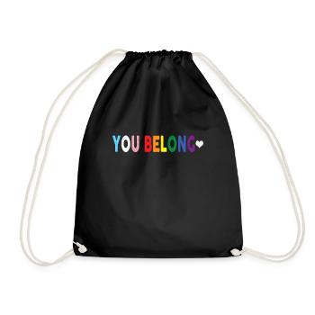 Lgbt You Belong Gay Pride Drapeau arc-en-ciel Allié - Sac de sport léger - noir - Devant