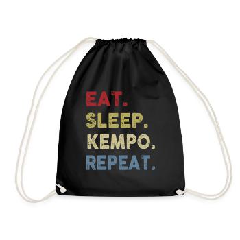 Manger Dormir Kempo Répéter Drôle Arts Martiaux - Sac de sport léger - noir - Devant