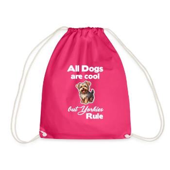 Tous les chiens sont cool, mais les Yorkies règnent en maîtres - Sac de sport léger - fuchsia - Devant