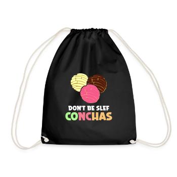 Concha Pan Dulce y Chisme Mexican - Drawstring Bag - black - Front