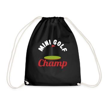 Geschenk für Minigolfspieler - Turnbeutel - Schwarz - Vorne