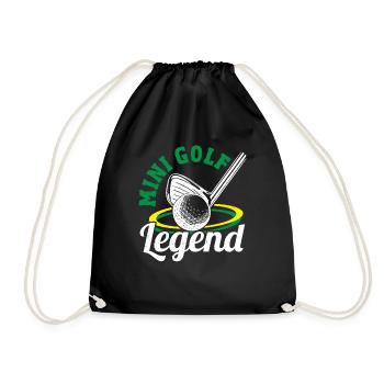 Geschenk für Minigolfspieler - Turnbeutel - Schwarz - Vorne