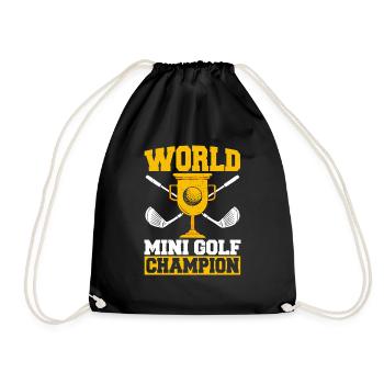 Geschenk für Minigolfspieler - Turnbeutel - Schwarz - Vorne