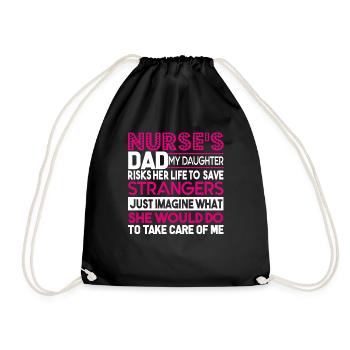 Nurse Nurse's Dad - Drawstring Bag - black - Front