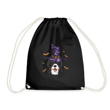 Bernedoodle Dog - Drawstring Bag - black - Front