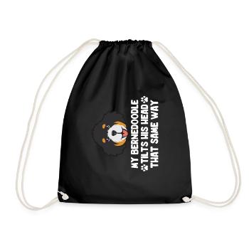 Bernedoodle Dog - Drawstring Bag - black - Front