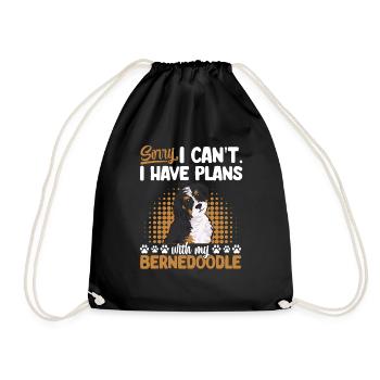 Bernedoodle Dog - Drawstring Bag - black - Front