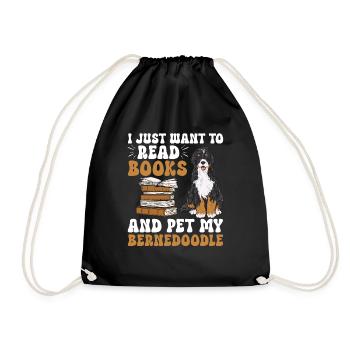 Bernedoodle Dog - Drawstring Bag - black - Front