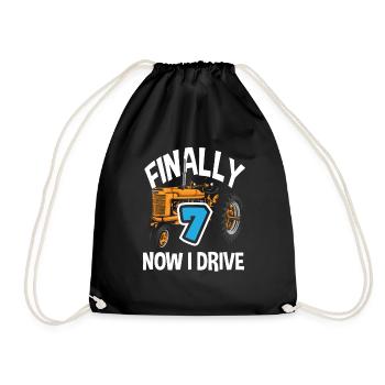 7e anniversaire tracteur 7 ans chemise d’anniversaire - Sac de sport léger - noir - Devant