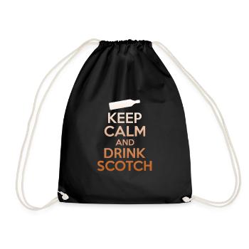 Keep Calm And Drink Scotch T-Shirt - Funny Whiskey - Turnbeutel - Schwarz - Vorne