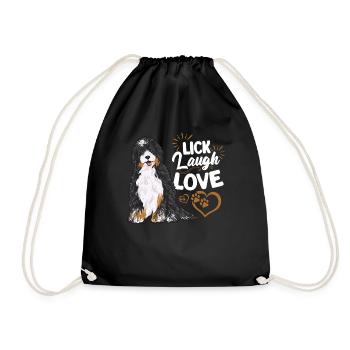 Bernedoodle Dog - Drawstring Bag - black - Front