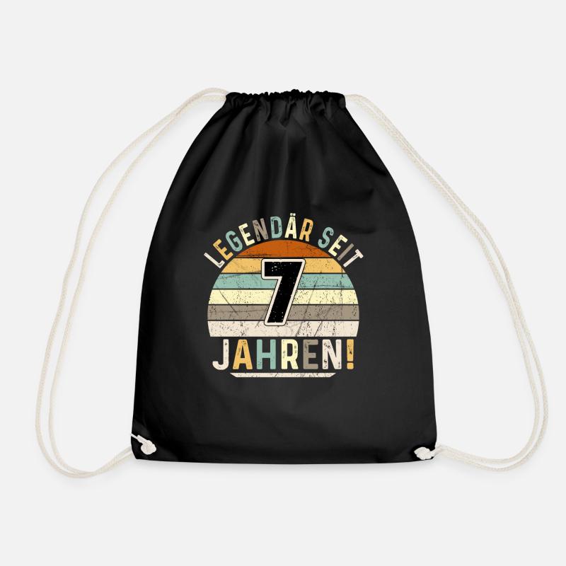 7 Jahre Geschenk 7. Geburtstag Junge Mädchen - Turnbeutel - Schwarz