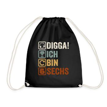 6ème cadeau d’anniversaire 6ème joueur disant - Sac de sport léger - noir - Devant