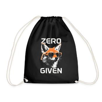 Fuchs Zero Fox Given Lustig - Turnbeutel - Schwarz - Vorne