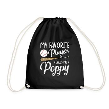 Baseball Mon joueur préféré m’appelle Poppy Grandpa - Sac de sport léger - noir - Devant