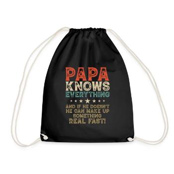 Papa weiß alles Vintage Opa Papa - Turnbeutel - Schwarz - Vorne
