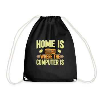 PC Video Gamer Computer Nerd Gaming WASD - Drawstring Bag - black - Front