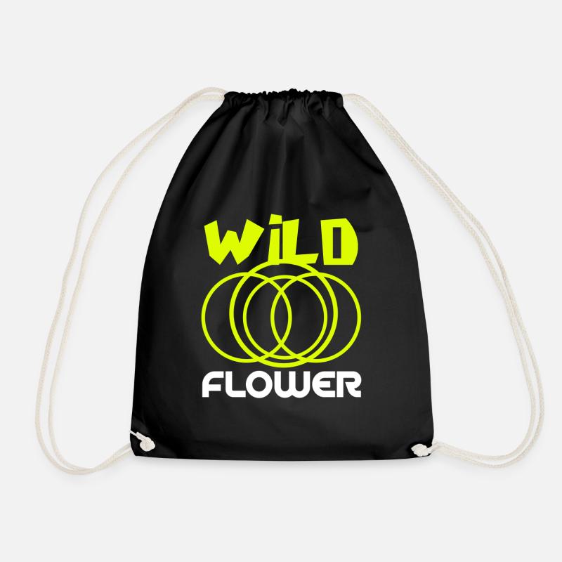 Wild Flower - Drawstring Bag - black