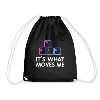 PC Video Gamer Computer Nerd Gaming WASD - Drawstring Bag - black - Front