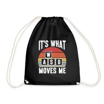PC Video Gamer Computer Nerd Gaming WASD - Drawstring Bag - black - Front