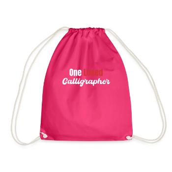 A beloved calligrapher, funny craftsmen, - Drawstring Bag - fuchsia - Front